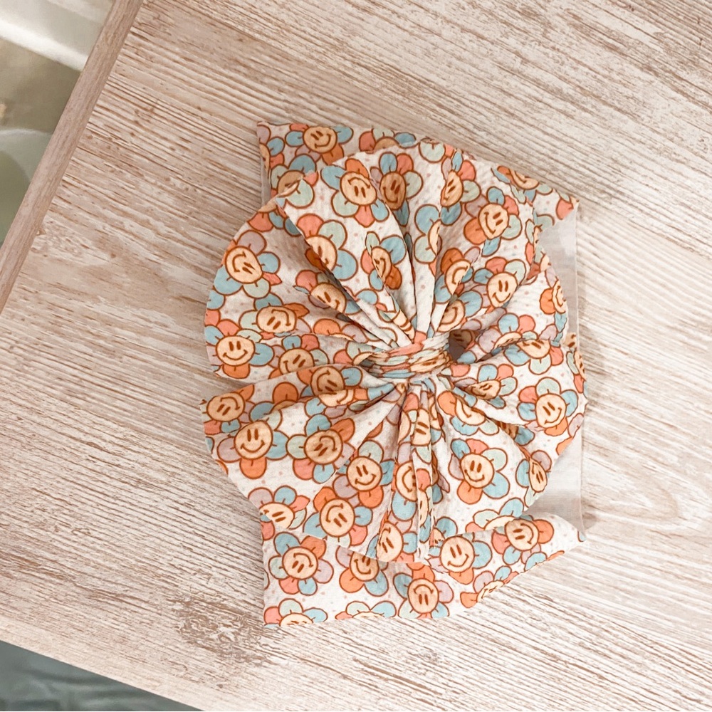 Floral Smiley Face Head-Wrap Baby